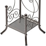 Simple Houseware English Style Bathroom Toilet Paper Holder with Bronze Shelf